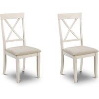 Davenport Set of 2 Dining Chairs, Faux Leather Cream