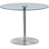 Milan 4 Seater Round Glass Top Dining Table