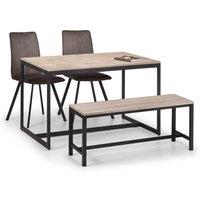 Tribeca Rectangular Dining Table with 2 Chairs and Bench, Black