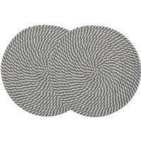 Set of 2 Light Blue Woven Round Placemats