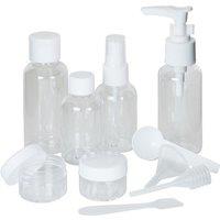 Plastic 10 Piece Travel Bottle Set Clear