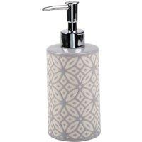 Geo Tile Grey Ceramic Soap Dispenser