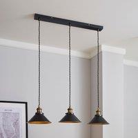 Logan 3 Light Industrial Diner Ceiling Light