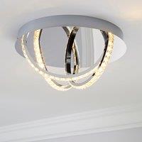 Serena 3 Light Integrated LED Hoops Flush Ceiling Fitting Silver