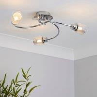 Grace 3 Light Chrome Semi Flush Ceiling Light