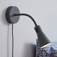Nola Adjustable Easy Fit Plug In Wall Light Grey Grey