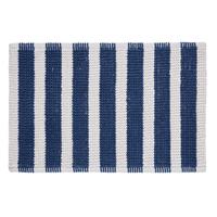 Nautical Bobble Stripe Navy Bath Mat