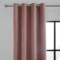 Peyton Cotton Velvet Blush Eyelet Curtains Blush Pink