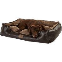 Bunty Brown Tuscan Faux Leather Dog Bed