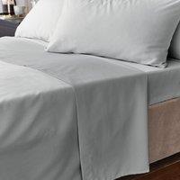 Hotel Cotton 230 Thread Count Sateen Flat Sheet Silver