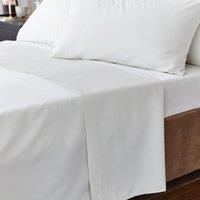Hotel Cotton 230 Thread Count Sateen Flat Sheet Cream