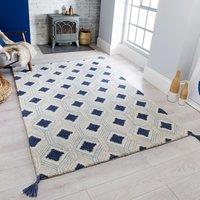 Marco Geometric Rug Beige and Blue