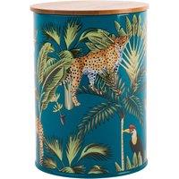 Teal Madagascar Cheetah Kitchen Canister