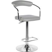 Houston Adjustable Height Swivel Bar Stool, Faux Leather Grey