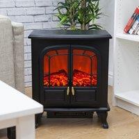 2000W Double Door Black Stove Heater