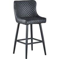 Montreal Counter Height Bar Stool, Faux Leather Black