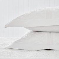 Dorma Purity Paloma 100% Cotton White Oxford Pillowcase Pair