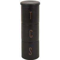 Set of 3 Matt Black Stacking Canisters