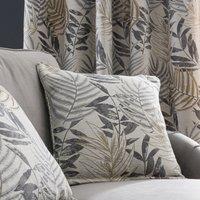 Leaf Jacquard Cushion Grey and Beige