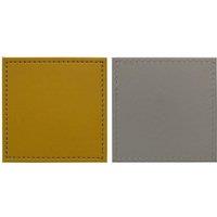 Set of 4 Dual Colour Faux Leather Coasters