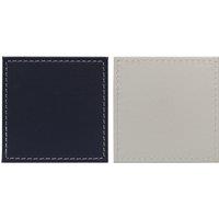 Set of 4 Dual Colour Faux Leather Coasters