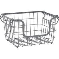 Grey Stackable Wire Basket