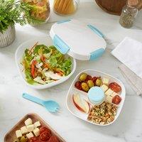 Lunch Box with Dressing Compartment Grey