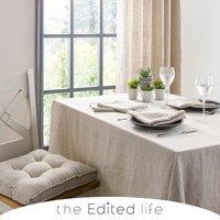 Cartmel Natural Linen Tablecloth Brown
