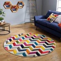 Bolero Round Rug Blue/Yellow/Purple