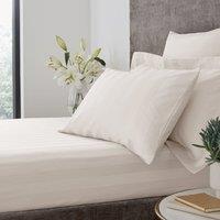 Hotel Cotton 230 Thread Count Stripe Fitted Sheet Cream