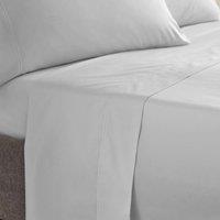 Dorma Egyptian Cotton 400 Thread Count Percale Flat Sheet Silver