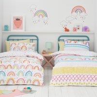 Elements Rainbow Geometric 100% Cotton Duvet Cover and Pillowcase Twin Pack Set