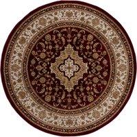 Antalya Traditional Round Rug Red, Beige and Brown