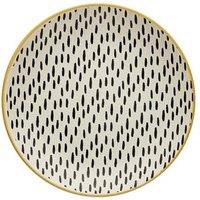 Global Ochre Stoneware Side Plate Yellow, White and Black