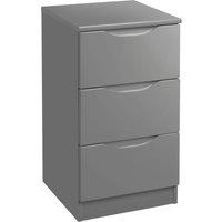 Legato 3 Drawer Bedside Table Grey