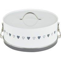 Dunelm Life Is What You Bake Of It Clip Top Cake Tin White/Grey