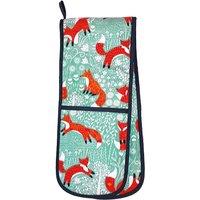 Ulster Weavers Foraging Fox Double Oven Gloves Blue, White and Orange