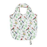 Tropical Birds Packable Bag Green, Red and Yellow