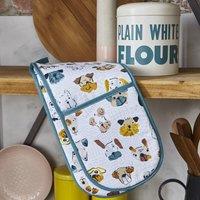 Ulster Weavers Mutley Crew Double Oven Gloves White, Blue and Yellow
