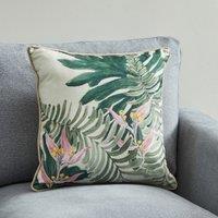 Jungle Leaf Cushion Green, Blue and Yellow