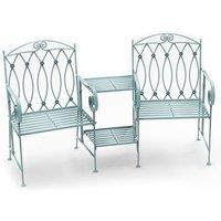 Charles Bentley Wrought Iron Sage Green Double Seat