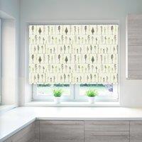 All Over Green Tree Blackout Roller Blind Green, Grey and White