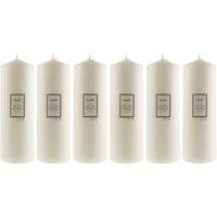 Pack of 6 Essentials White Pillar Candles, 10cm x 30cm White