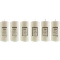 Pack of 6 Essentials White Pillar Candles, 7cm x 15cm White