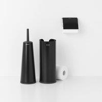 Brabantia Matt Black Set of 3 Toilet Accessories Black