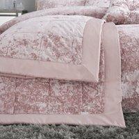 Blush Crushed Velvet Bedspread Pink