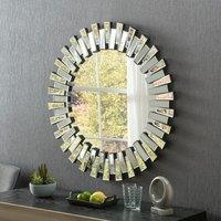 Yearn faceted Round Mirror Black/Clear