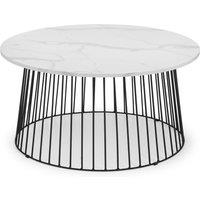 Broadway Round Coffee Table, White Faux Marble