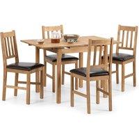 Coxmoor Square Extendable Dining Table with 4 Chairs, Solid Oak