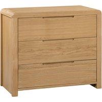 Curve 3 Drawer Chest, Oak